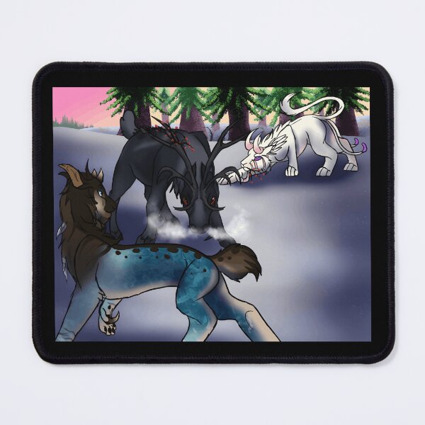 Item preview, Colorful Fantasy Creatures in a Winter Landscape designed and sold by J-Mindful.