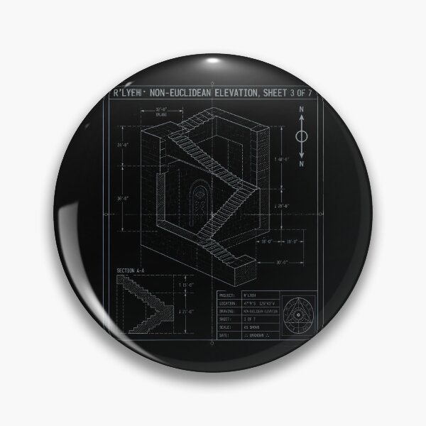 Item preview, H.P. Lovecraft R'lyeh Non-Euclidean Blueprint designed and sold by Fenay Designs.