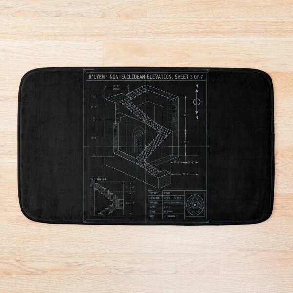 Item preview, H.P. Lovecraft R'lyeh Non-Euclidean Blueprint designed and sold by Fenay Designs.