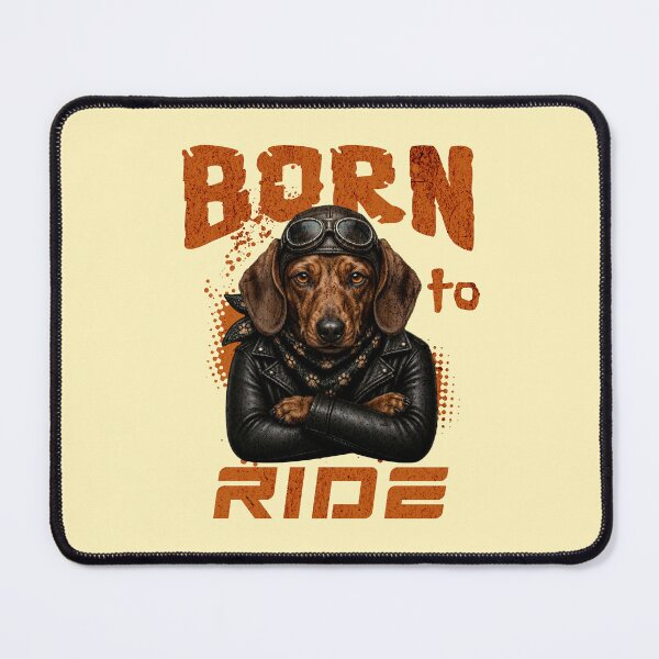 Item preview, Dachshund Born To Ride - Biker Jacket & Bandana & Goggles designed and sold by PixelsPaws.