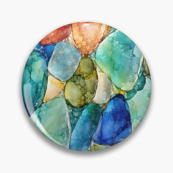 Item preview, Adriatic Sea Glass – Coastal Ink Abstract designed and sold by newnomads-art.