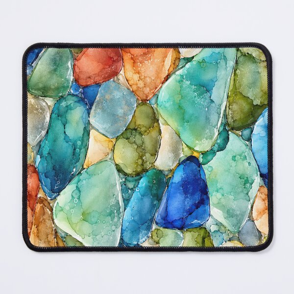 Item preview, Adriatic Sea Glass – Coastal Ink Abstract designed and sold by newnomads-art.