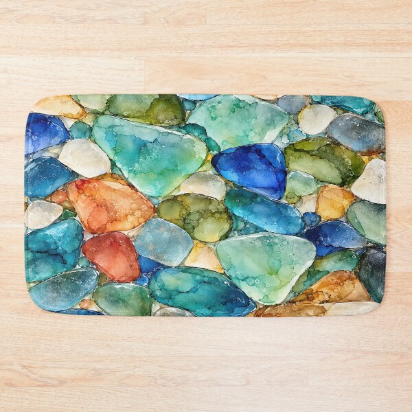 Item preview, Adriatic Sea Glass – Coastal Ink Abstract designed and sold by newnomads-art.