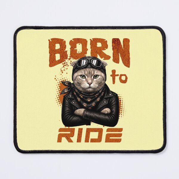 Item preview, Scottish Fold Born To Ride - Biker Jacket & Bandana & Goggles designed and sold by PixelsPaws.