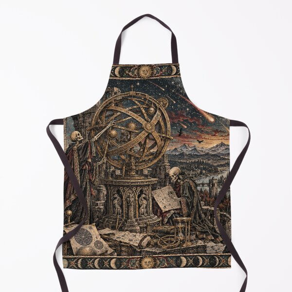 Item preview, The Cosmic Astronomers - Gothic Skeleton Astrology Art  designed and sold by Odinsshop.