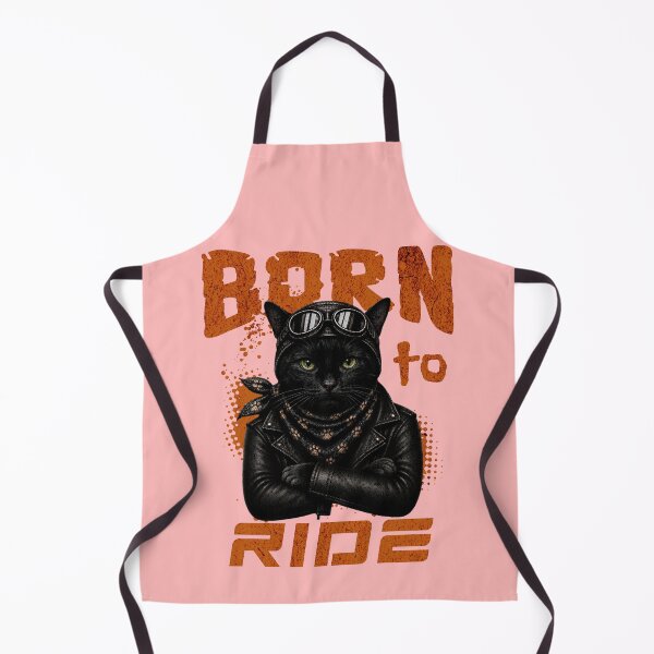 Item preview, Black Cat Born To Ride - Biker Jacket & Bandana & Goggles designed and sold by PixelsPaws.
