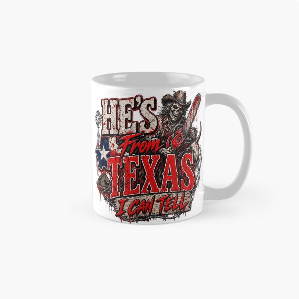 Item preview, hes from texas i can tell chainsaw horror halloween  designed and sold by 3INEKMIZAN.