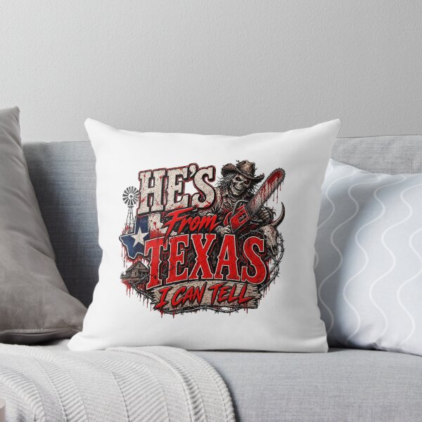 Item preview, hes from texas i can tell chainsaw horror halloween  designed and sold by 3INEKMIZAN.