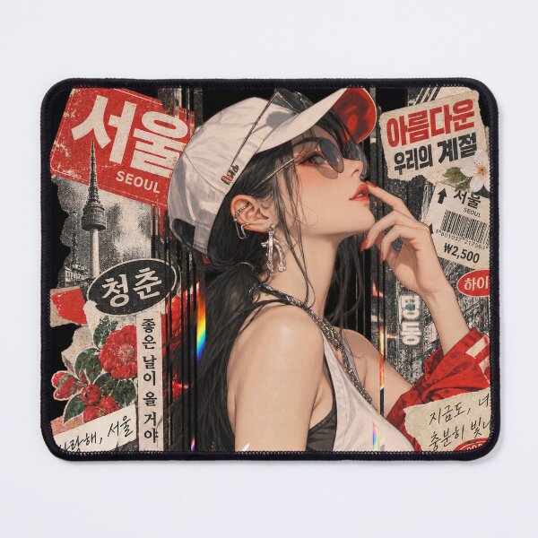 Item preview, Seoul Street Style Aesthetic Girl Collage designed and sold by SeoulVibeStudio.