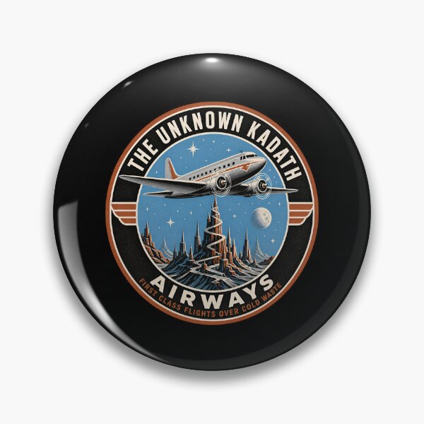 Item preview, H.P. Lovecraft Unknown Kadath Airways Badge designed and sold by Fenay Designs.