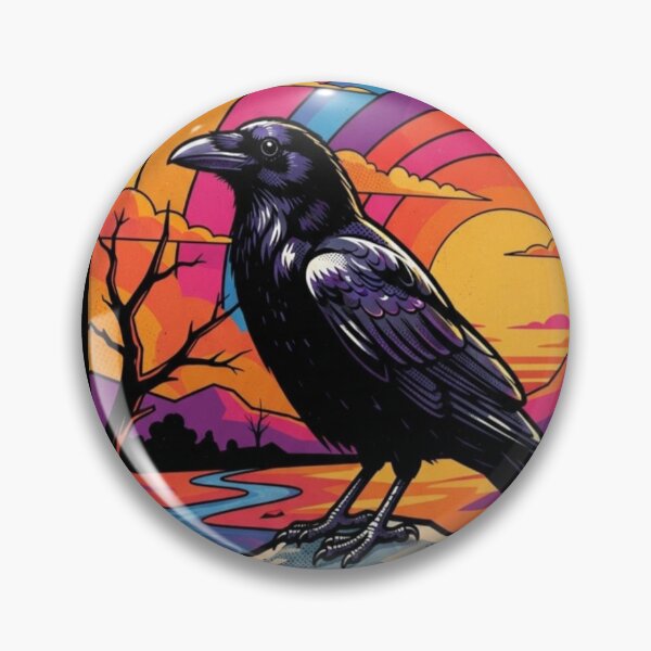 Item preview, Mystical Raven – Vibrant Sunset Fantasy Illustration designed and sold by Dogandesighn.
