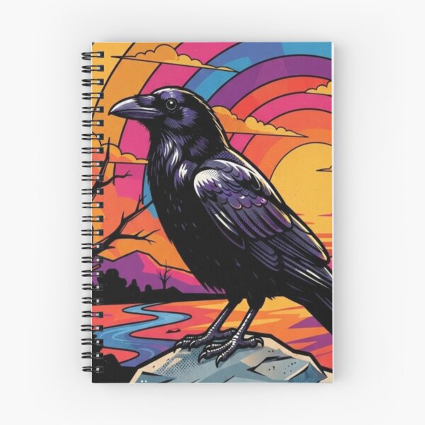 Item preview, Mystical Raven – Vibrant Sunset Fantasy Illustration designed and sold by Dogandesighn.