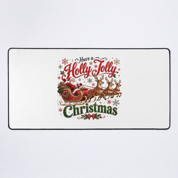 Item preview, Have A Holly Jolly Christmas Vintage Santa Sleigh designed and sold by DYAFLK.