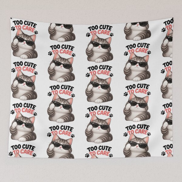 Item preview, Too Cute to Care Funny Cool Cat designed and sold by an-items.