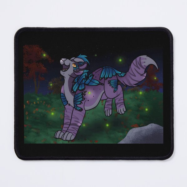 Item preview, Whimsical Purple Feline with Butterfly Accents designed and sold by J-Mindful.