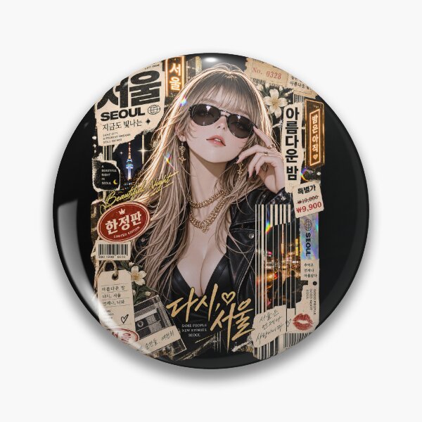 Item preview, Seoul City Night Aesthetic Retro K-Culture Girl Crush designed and sold by SeoulVibeStudio.