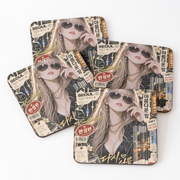 Item preview, Seoul City Night Aesthetic Retro K-Culture Girl Crush designed and sold by SeoulVibeStudio.