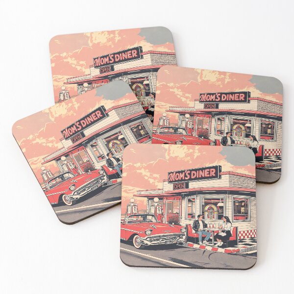 Item preview, Vintage 1950s Diner Retro Car Date Mom's Diner Graphic Art designed and sold by KTD28_SHOP.