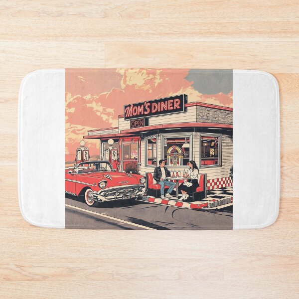 Item preview, Vintage 1950s Diner Retro Car Date Mom's Diner Graphic Art designed and sold by KTD28_SHOP.