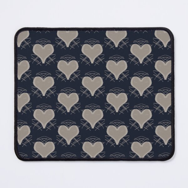 Item preview, Navy Blue and Beige Aura Hearts Pattern designed and sold by CaramelCo.