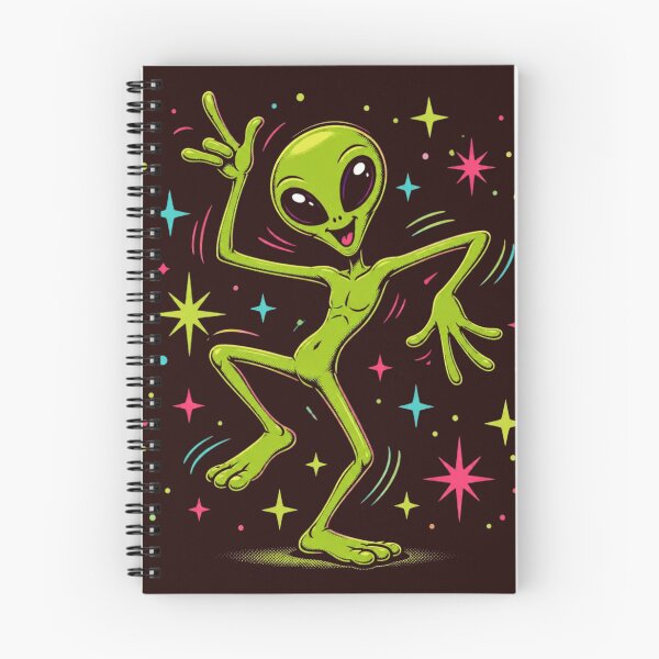 Item preview, Funny Dancing Green Alien With Colorful Stars Retro Sci-Fi Design designed and sold by RAJASWARSTORE.