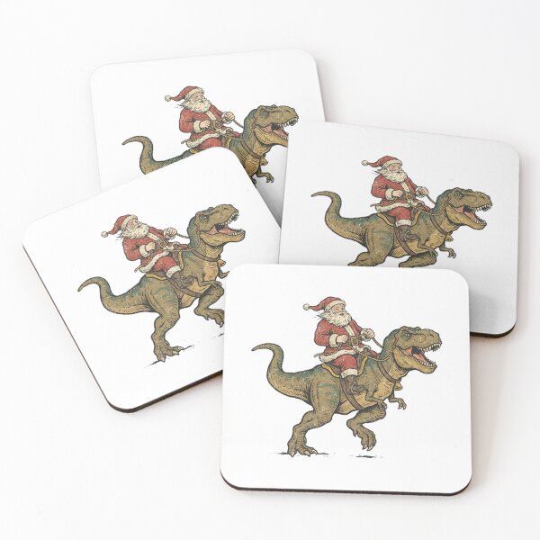 Item preview, Vintage Santa Riding T-Rex Dinosaur Christmas designed and sold by SOUFIANE1991.