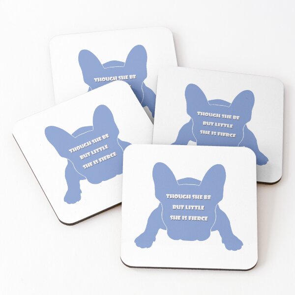 Item preview, Though she be but little she is fierce blue french Bulldog silhouette designed and sold by Anne Londez Studio.