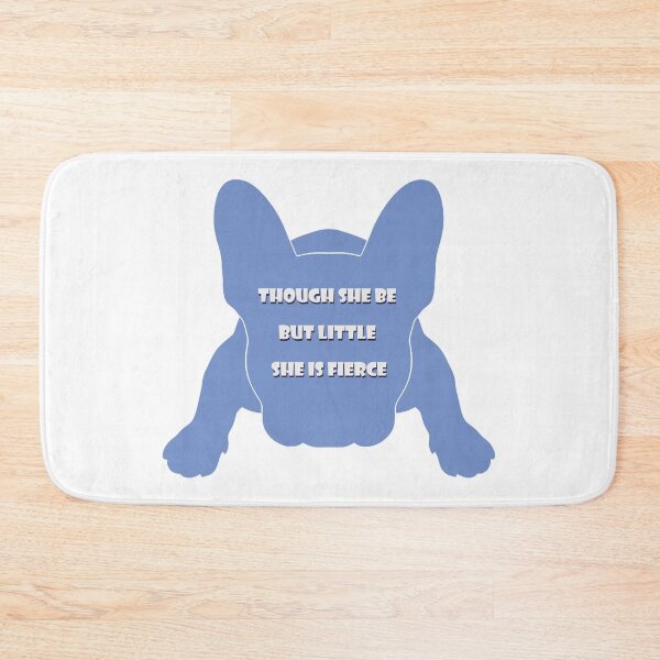 Item preview, Though she be but little she is fierce blue french Bulldog silhouette designed and sold by Anne Londez Studio.