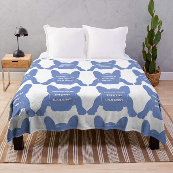 Item preview, Though she be but little she is fierce blue french Bulldog silhouette designed and sold by Anne Londez Studio.