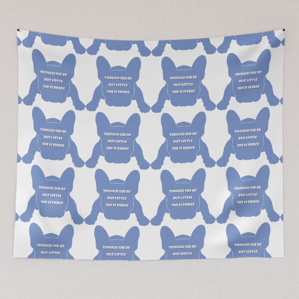 Item preview, Though she be but little she is fierce blue french Bulldog silhouette designed and sold by Anne Londez Studio.