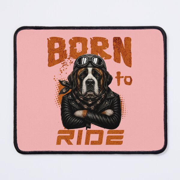 Item preview, Saint Bernard Born To Ride - Biker Jacket & Bandana & Goggles designed and sold by PixelsPaws.