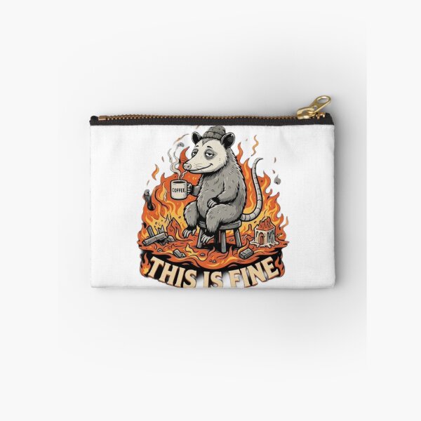 Item preview, This Is Fine - Funny Burnout Opossum Retro Meme  designed and sold by Neon-Leonida-Vibes.