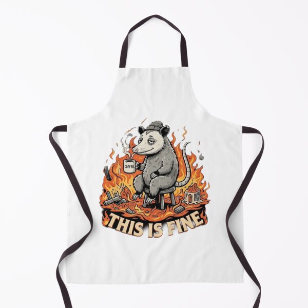 Item preview, This Is Fine - Funny Burnout Opossum Retro Meme  designed and sold by Neon-Leonida-Vibes.