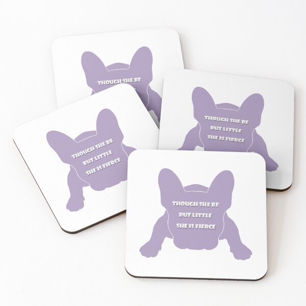 Item preview, Though she be but little she is fierce purple french Bulldog silhouette designed and sold by Anne Londez Studio.