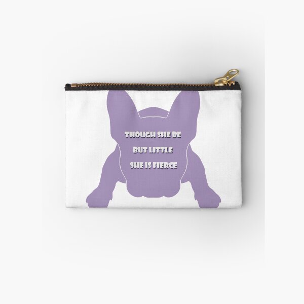 Item preview, Though she be but little she is fierce purple french Bulldog silhouette designed and sold by Anne Londez Studio.