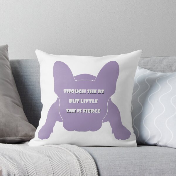Item preview, Though she be but little she is fierce purple french Bulldog silhouette designed and sold by Anne Londez Studio.