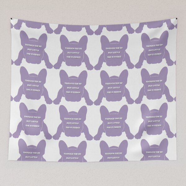 Item preview, Though she be but little she is fierce purple french Bulldog silhouette designed and sold by Anne Londez Studio.