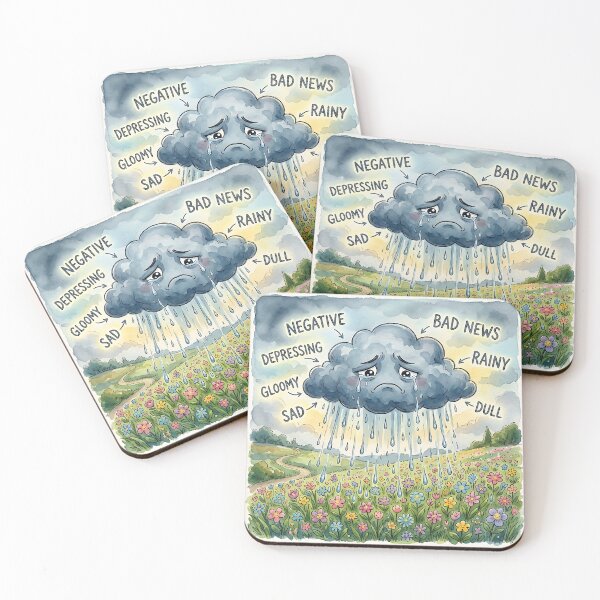 Item preview, Sad Rain Cloud Over Flower Meadow Mental Health designed and sold by Michaelragheb.