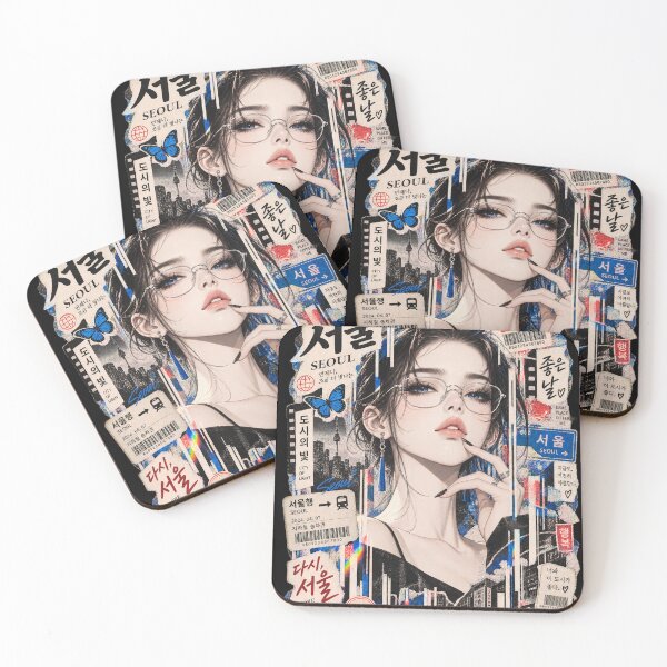 Item preview, Seoul City Girl Aesthetic K-Culture Collage designed and sold by SeoulVibeStudio.