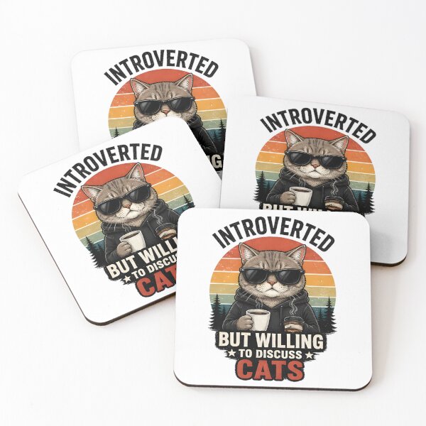 Item preview, Introverted But Willing To Discuss Cats Funny Cat Lover designed and sold by Pyt27.