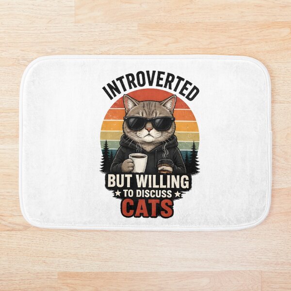 Item preview, Introvertido pero dispuesto a hablar de gatos. Amante de los gatos con sentido del humor. designed and sold by Pyt27.