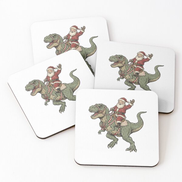 Item preview, Vintage Santa Riding T-Rex Dinosaur Christmas designed and sold by SOUFIANE1991.