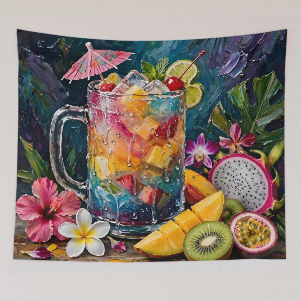 Item preview, Tropical Rainbow Cocktail Exotic Fruits designed and sold by Serene Strokes Art.