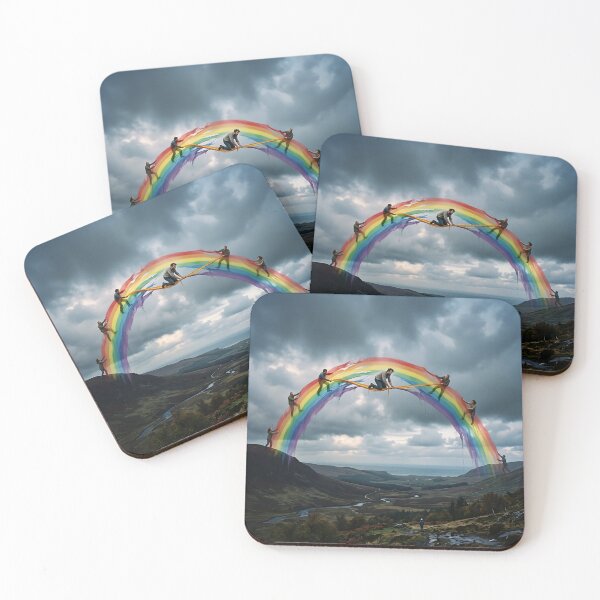 Item preview, Holding Up Rainbow Fabric Mountain Storm Surreal Landscape designed and sold by Michaelragheb.