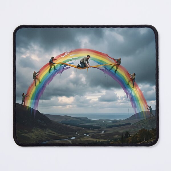 Item preview, Holding Up Rainbow Fabric Mountain Storm Surreal Landscape designed and sold by Michaelragheb.
