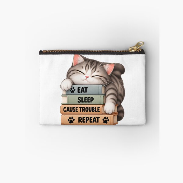 Item preview, Eat Sleep Cause Trouble Repeat Funny Cat designed and sold by an-items.
