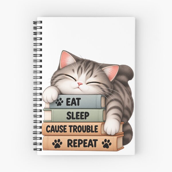 Item preview, Eat Sleep Cause Trouble Repeat Funny Cat designed and sold by an-items.