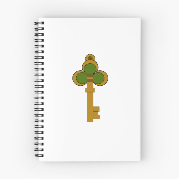 Item preview, 2D Fantasy Vector Magic Key Clip Art with Clover Bow and Green Gemstone Inlays designed and sold by Rehnair.