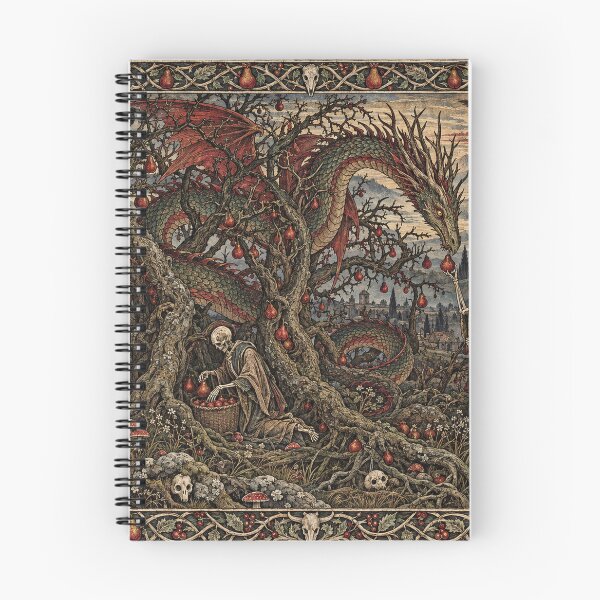 Item preview, The Dragon’s Orchard - Gothic Skeleton Harvest Art designed and sold by Odinsshop.