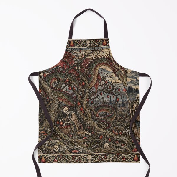 Item preview, The Dragon’s Orchard - Gothic Skeleton Harvest Art designed and sold by Odinsshop.